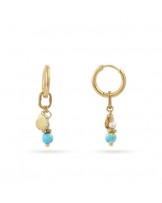 Pendientes aro con charms acero de Anartxy