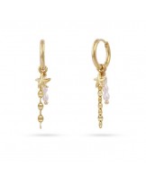 Pendientes aro con charms acero de Anartxy