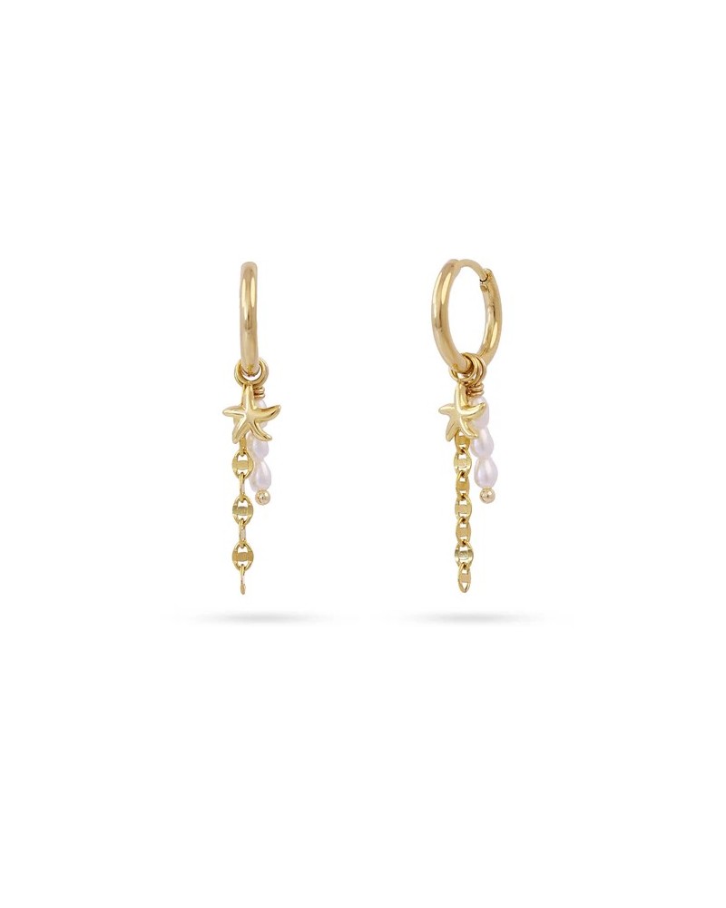 Pendientes aro con charms acero de Anartxy