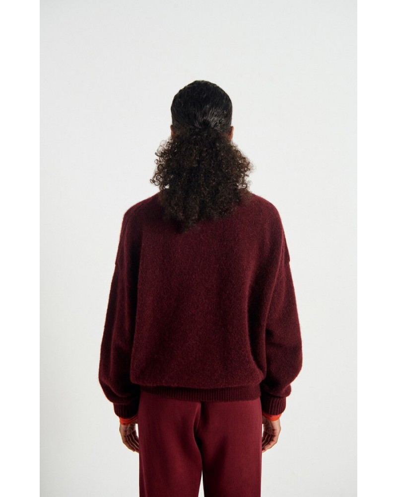 Jersey de punto granate oversize de American Vintage