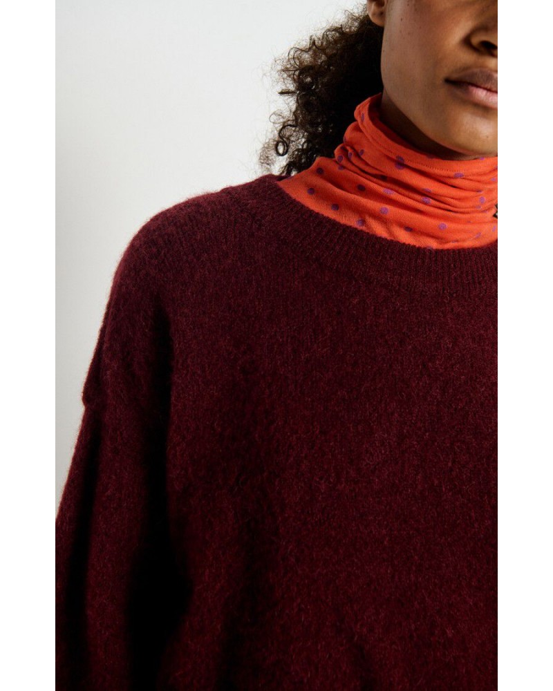 Jersey de punto granate oversize de American Vintage