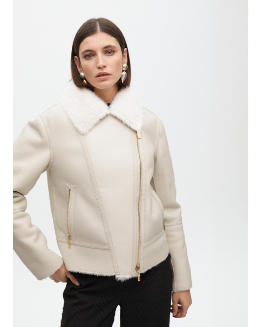 Chaqueta biker doble faz crudo de Lola Casademunt
