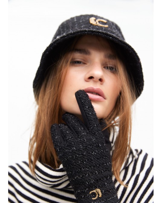 Sombrero bucket tweed logo LC leopardo de Lola Casademunt