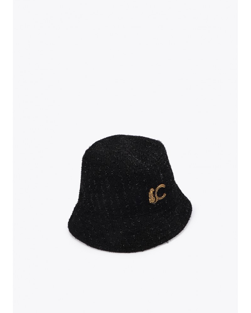 Sombrero bucket tweed logo LC leopardo de Lola Casademunt