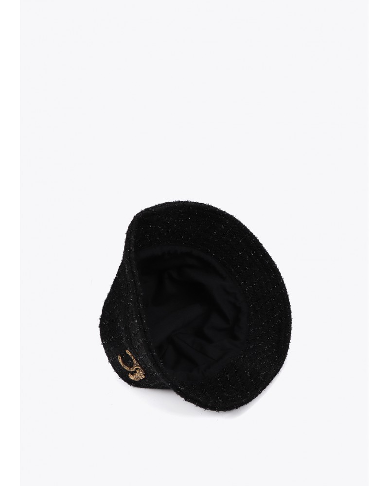 Sombrero bucket tweed logo LC leopardo de Lola Casademunt
