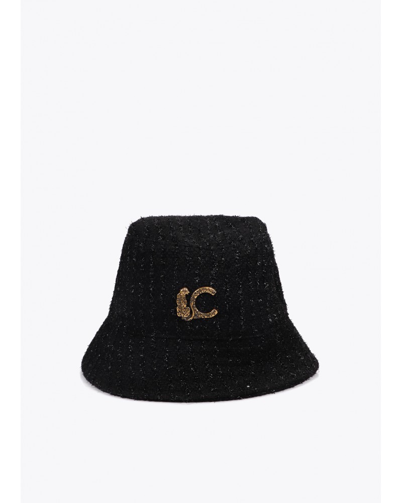 Sombrero bucket tweed logo LC leopardo de Lola Casademunt
