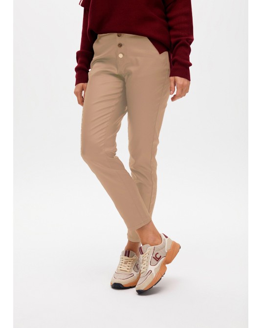 Pantalòn encerado beige de Lola Casademunt