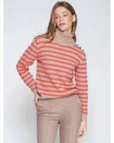 Jersey de punto beis rayas de Vilagallo