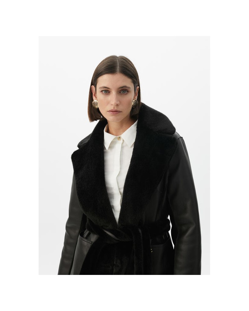 Chaleco largo doble faz negro de Lola Casademunt