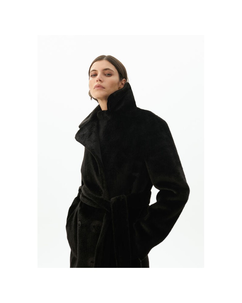 Chaleco largo doble faz negro de Lola Casademunt