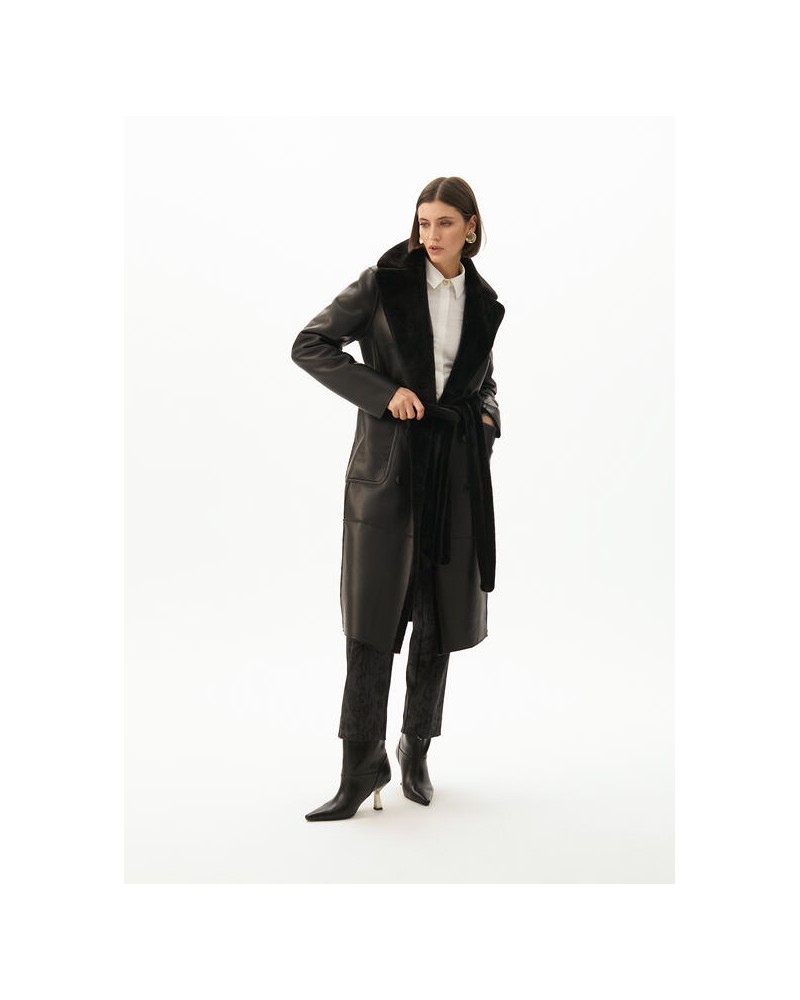 Chaleco largo doble faz negro de Lola Casademunt