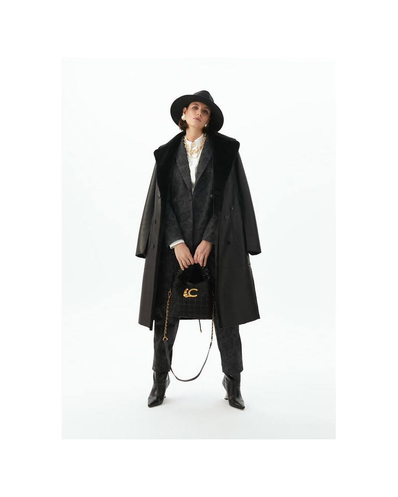 Chaleco largo doble faz negro de Lola Casademunt