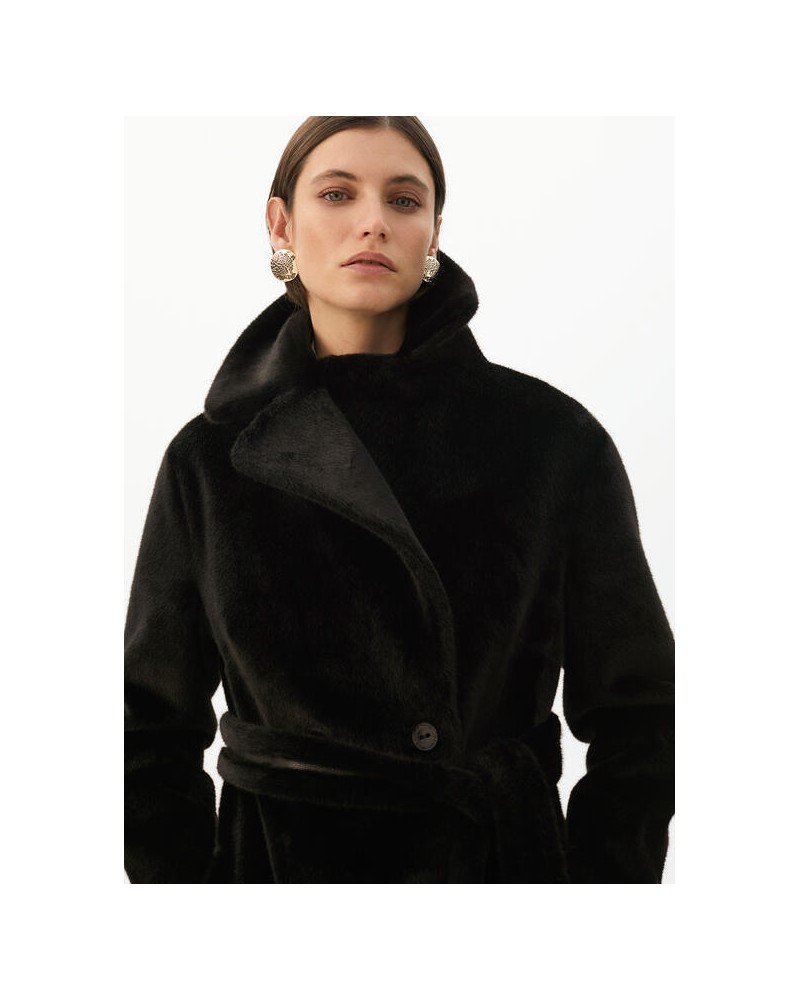 Chaleco largo doble faz negro de Lola Casademunt