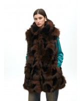 Chaleco pelo largo print MARRON de Lola Casademunt