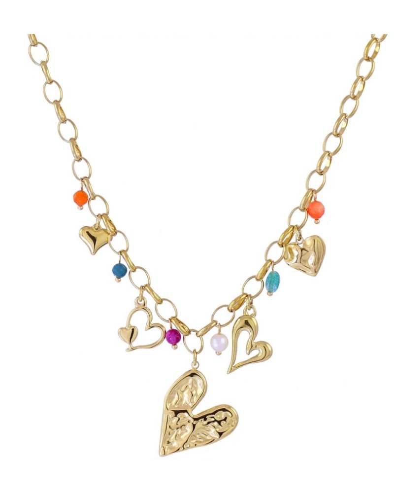 Collar corazones en acero de Anartxy