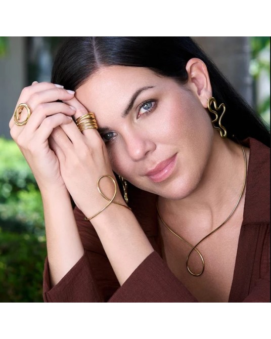 Pulsera cìrculo acero dorado de Anartxy