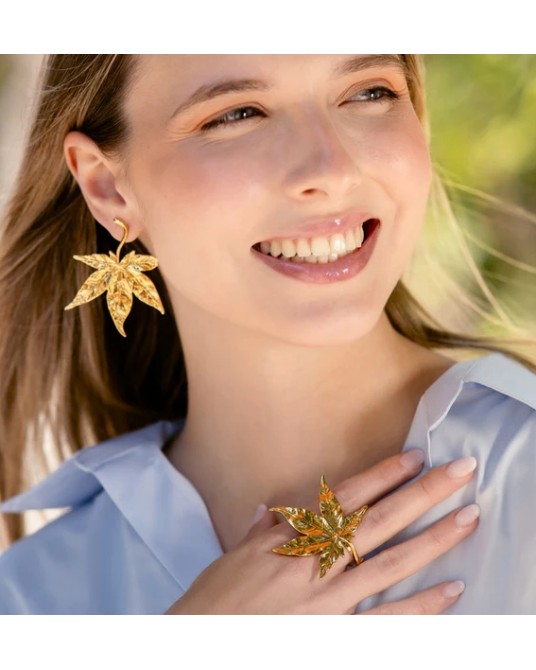 Pendientes hoja acero de Anartxy
