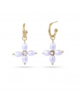 Pendientes cruz con perlas de Anartxy