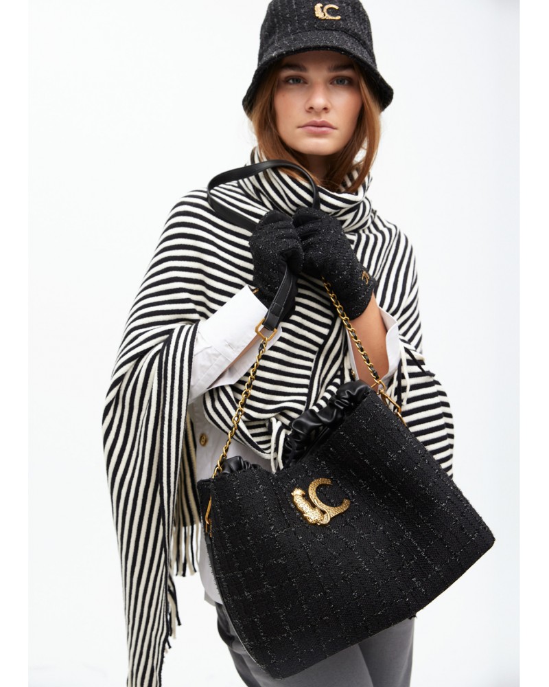 Bolso tweed asa fruncida de Lola Casademunt