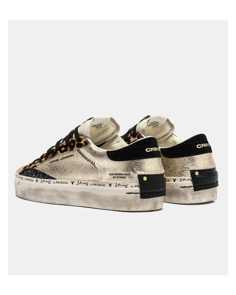 Zapatillas metalizada animal print de Crime London