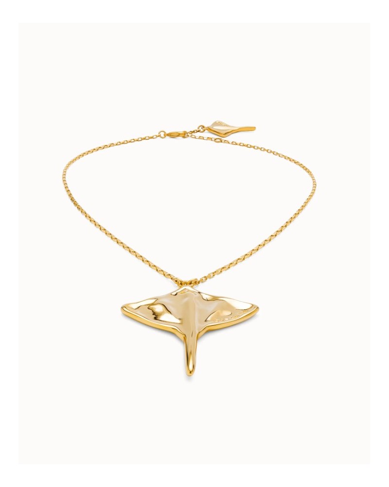 Colgante mantaraya corto baño oro de UNOde50
