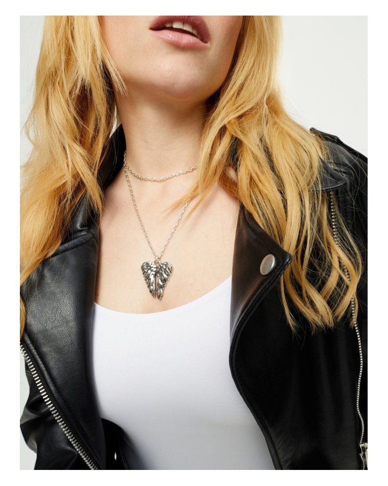 Collar largo ALAS bañado en plata de UNOde50