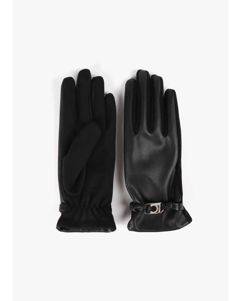 Guantes efecto piel negro de Lola Casademunt