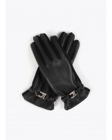 Guantes efecto piel negro de Lola Casademunt