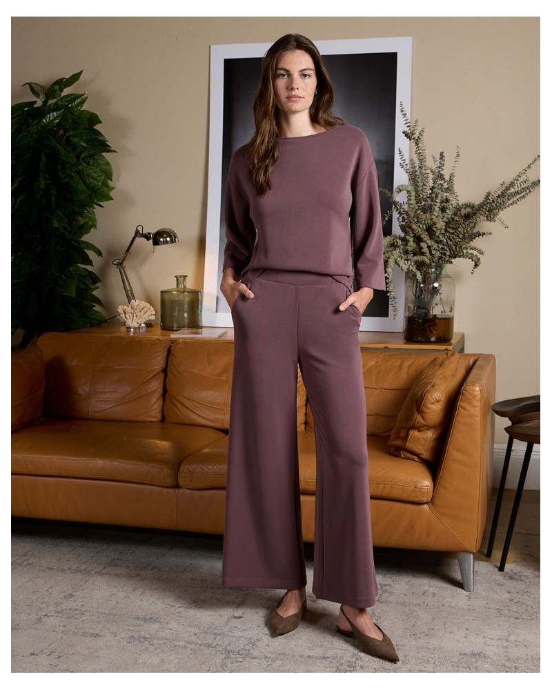 Pantalón ancho modal morado de Surkana