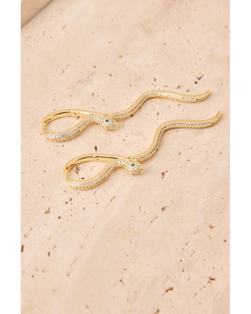 Pendientes aro largo serpiente de Latido
