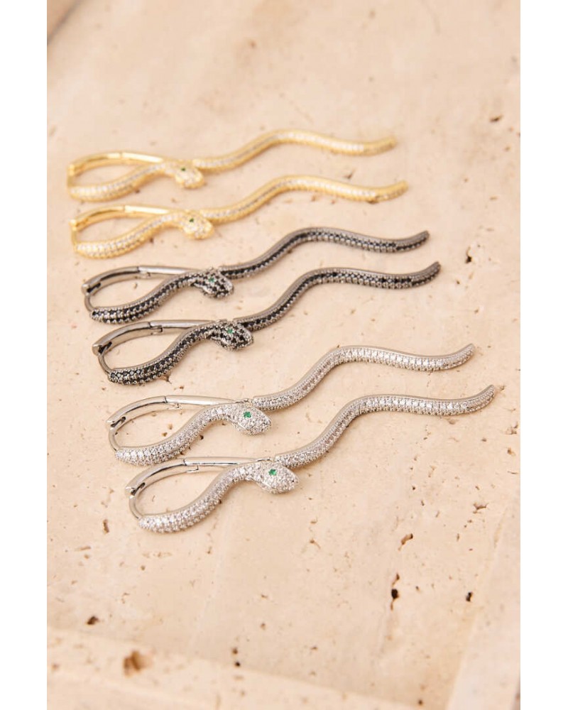 Pendientes aro largo serpiente de Latido