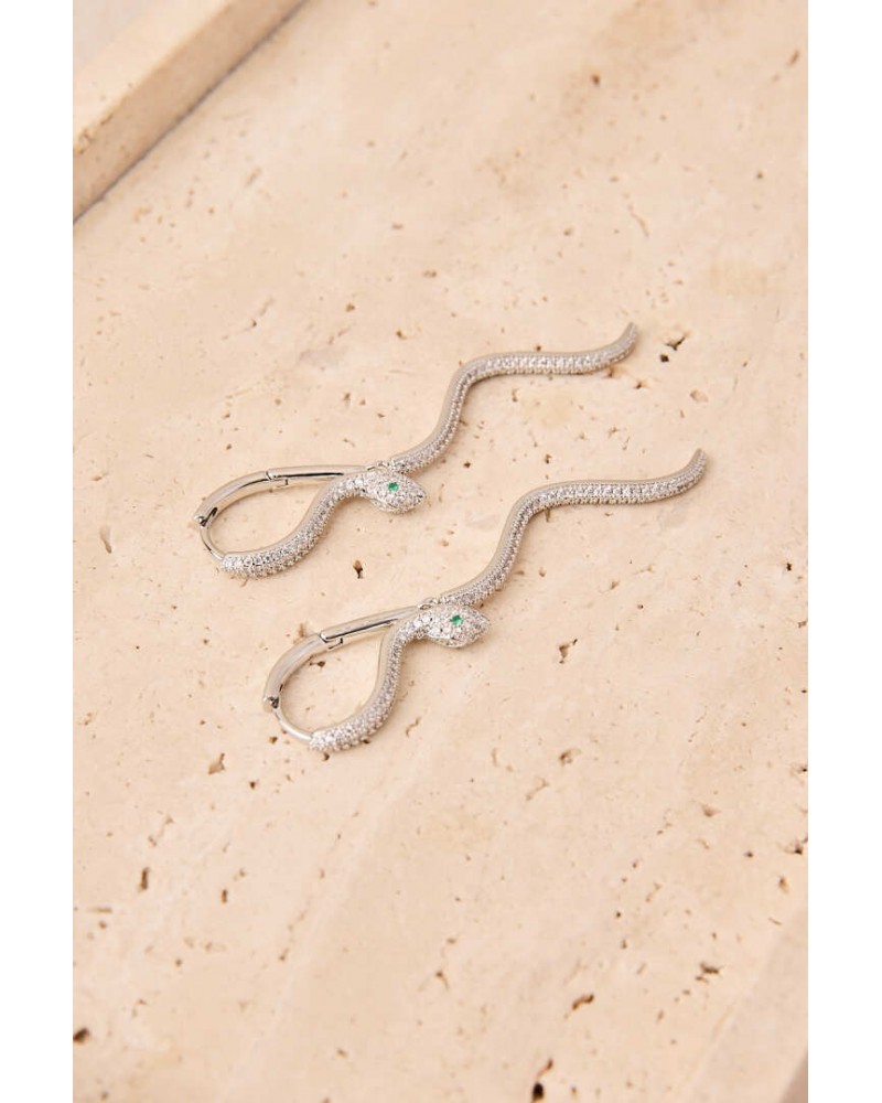 Pendientes aro largo serpiente de Latido
