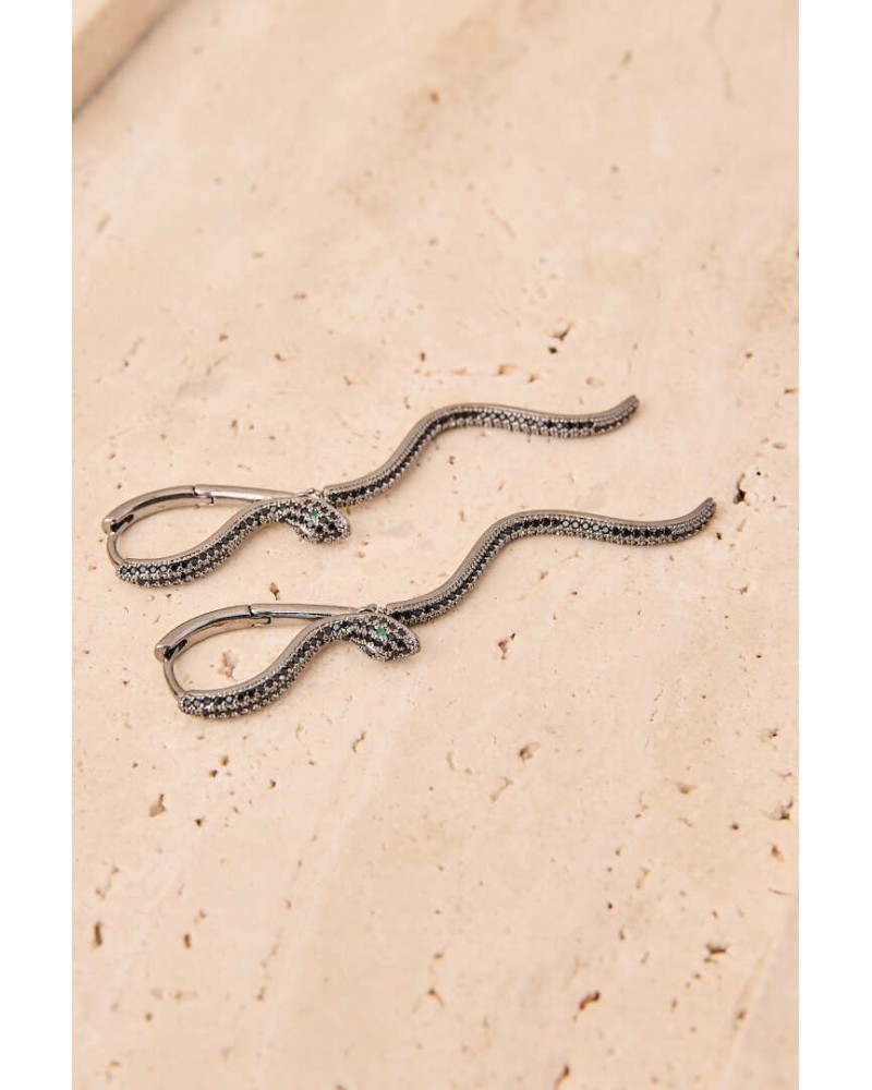 Pendientes aro largo serpiente de Latido