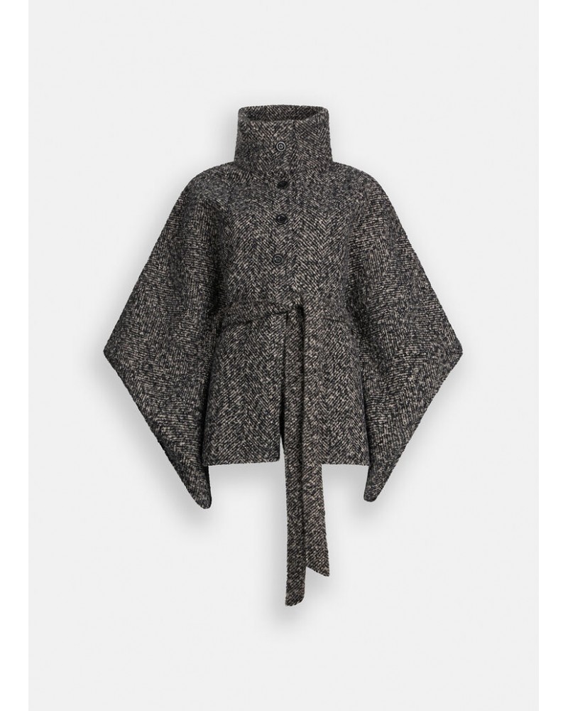 Poncho con cinturòn mezclilla de Liujo