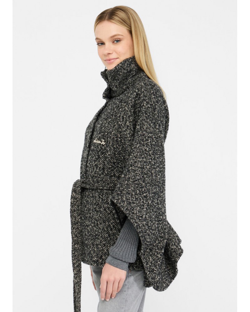 Poncho con cinturòn mezclilla de Liujo