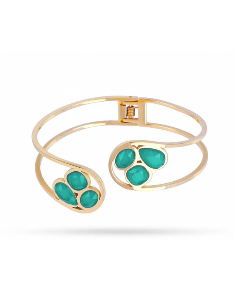 Brazalete con piedras verde de Anartxy