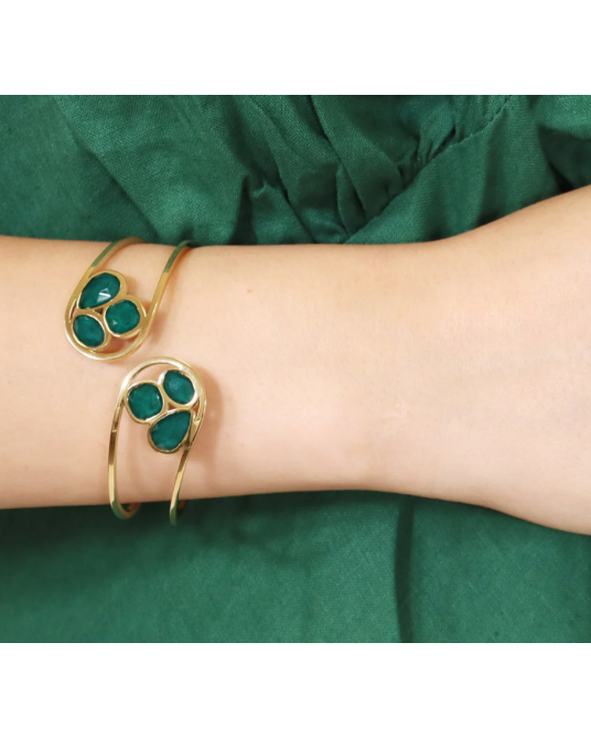 Brazalete con piedras verde de Anartxy