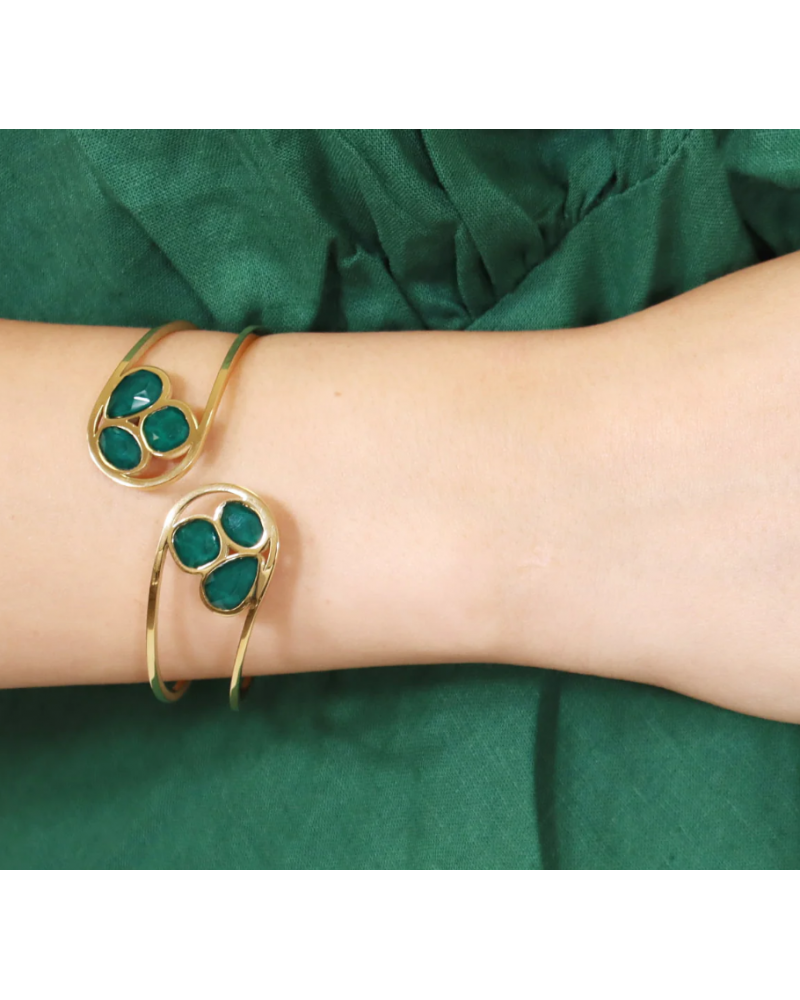 Brazalete con piedras verde de Anartxy