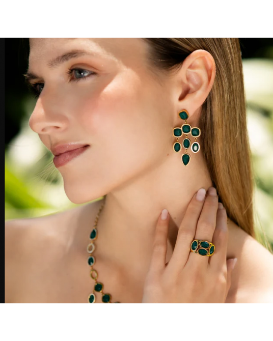 Pendientes làgrima verde de Anartxy