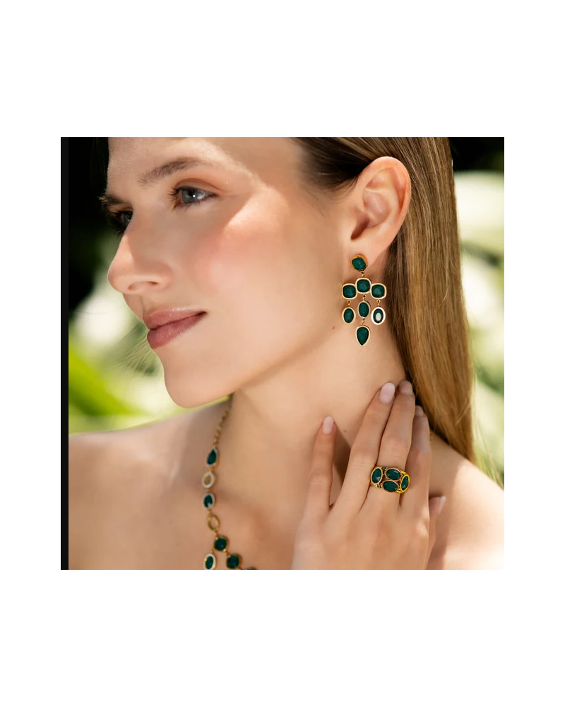 Pendientes làgrima verde de Anartxy