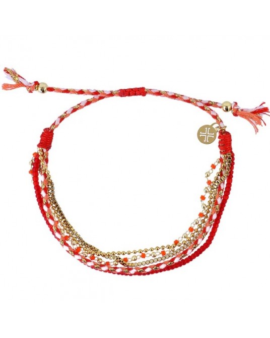 Pulsera combinada en acero y textil de Anartxy