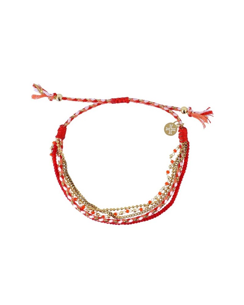 Pulsera combinada en acero y textil de Anartxy