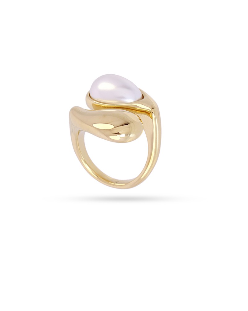 Anillo acero y perla de Anartxy