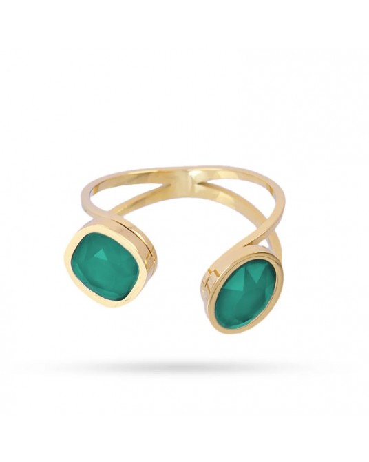 Anillo piedras VERDES acero de anartxy