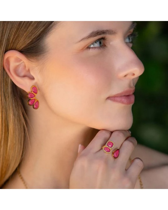 Pendientes acero y piedras de Anartxy