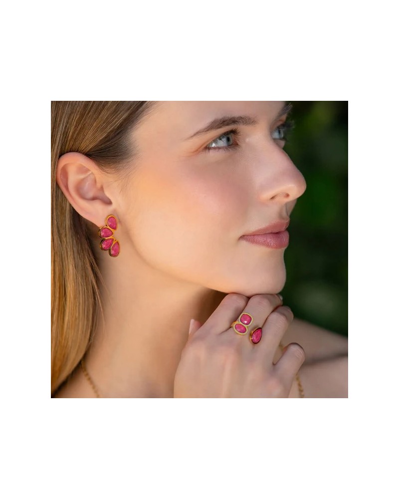 Pendientes acero y piedras de Anartxy