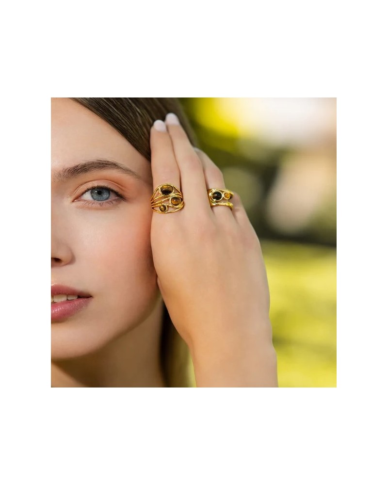 Anillo acero con piedras de Anartxy