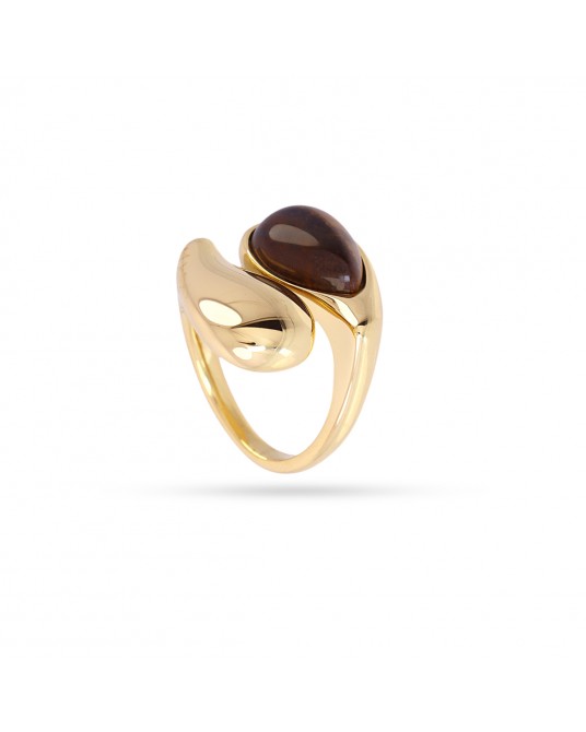 Anillo acero y piedra marròn de Anartxy