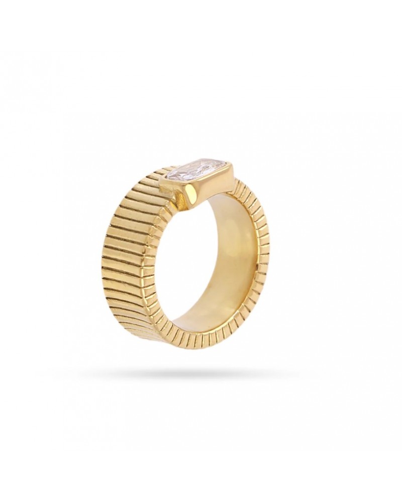 Anillo acero y circonita de Anartxy