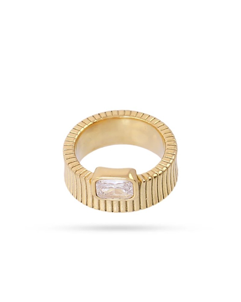 Anillo acero y circonita de Anartxy